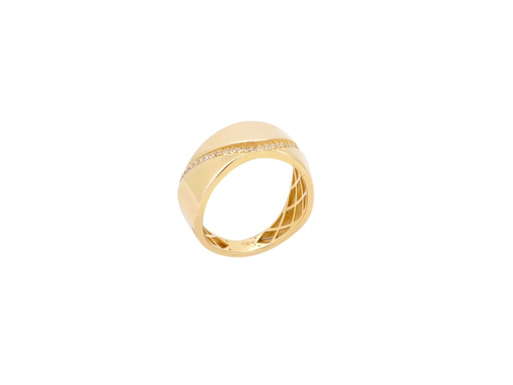 Χρυσό Δαχτυλίδι Γυναικείο 14Κ Με Πέτρες Ζιργκόν
