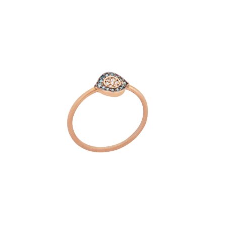 Δαχτυλίδι Ροζ Χρυσό 18Κ Με Διαμάντια