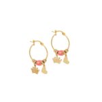 Χρυσά Σκουλαρίκια Κρίκοι Με Κρεμαστά Στοιχεία 14Κ