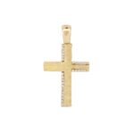 Χρυσός Γυναικείος Σταυρός 14Κ Με Ζιργκόν Πέτρες