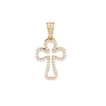 Χρυσός Σταυρός Με Ζιργκόν Πέτρες Διάτρητος 14Κ