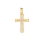 Χρυσός Βαπτιστικός Σταυρός 14Κ Σε Διχρωμία