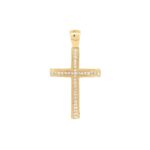 Χρυσός Βαπτιστικός Σταυρός Για Κορίτσι 14Κ Με Ζιργκόν Πέτρες