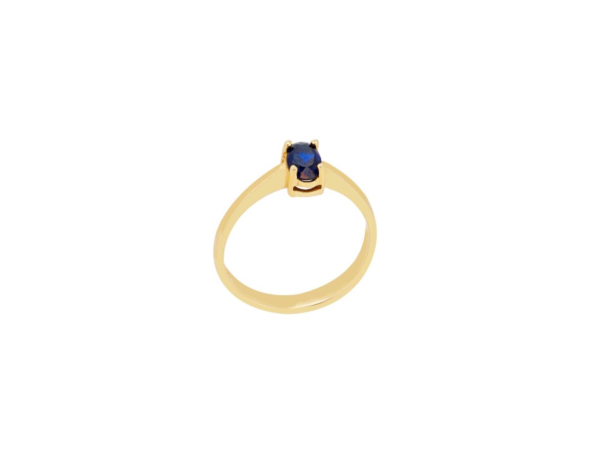 Δαχτυλίδι Με Μπλε Πέτρα Χρυσό 14Κ