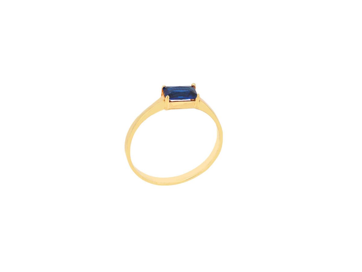 Δαχτυλίδι Με Μπλε Πέτρα Ζιργκόν Σε Χρυσό 9Κ