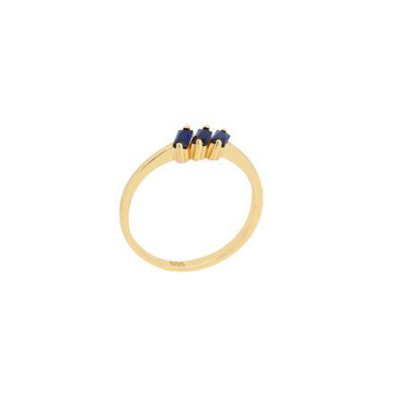 Δαχτυλίδι Με Μπλε Πέτρες Ζιργκόν Σε Χρυσό 14Κ