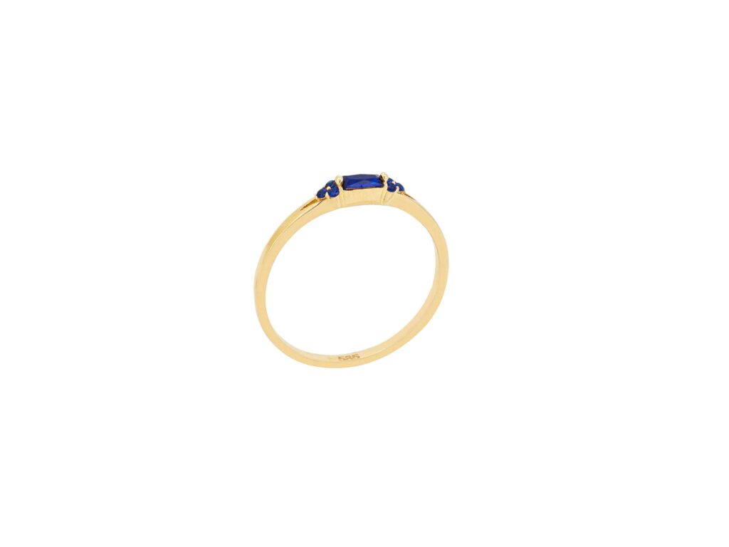 Δαχτυλίδι Με Μπλε Ζιργκόν Πέτρες Σε Χρυσό 14Κ