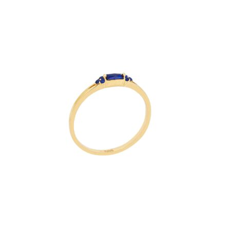 Δαχτυλίδι Με Μπλε Ζιργκόν Πέτρες Σε Χρυσό 14Κ