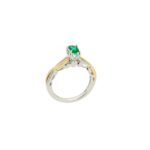 Δαχτυλίδι Με Σμαράγδι Και Μπριγιάν Σε Δίχρωμο Χρυσό 18Κ