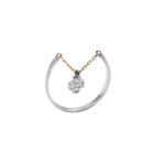 Δίχρωμο Χρυσό Δαχτυλίδι 14Κ Με Ζιργκόν Πέτρες