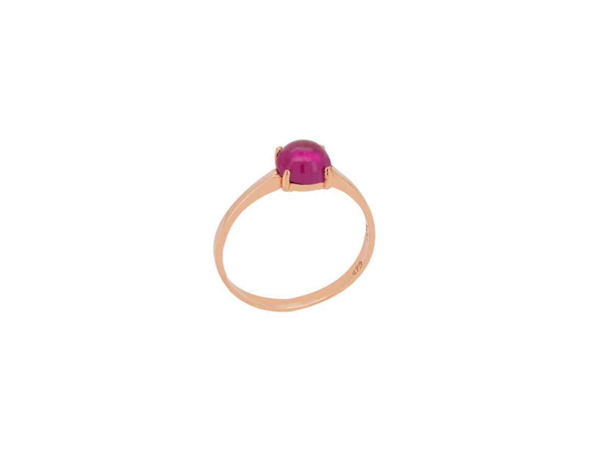 Γυναικείο Ροζ Χρυσό Δαχτυλίδι 9Κ Με Κόκκινη Πέτρα Ζιργκόν