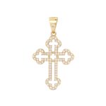 Γυναικείος Χρυσός Σταυρός 14Κ Με Ζιργκόν Πέτρες