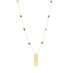 Κρεμαστό Κολιέ Με Πολύχρωμες Πέτρες Ζιργκόν Σε Χρυσό 14Κ