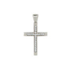 Λευκόχρυσος Σταυρός Με Ζιργκόν Πέτρες 14Κ