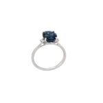 London Blue Topaz Δαχτυλίδι Με Μπριγιάν Σε Λευκόχρυσο 18Κ