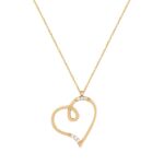 Μενταγιόν Καρδιά Χρυσή 8Κ Με Πέτρες Ζιργκόν Και Αλυσίδα