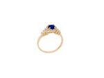 Ροζέτα Δαχτυλίδι Με Μπλε Πέτρα Ζιργκόν Σε Χρυσό 14Κ