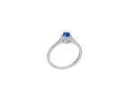 Ροζέτα Δαχτυλίδι Με Μπλε Πέτρα Ζιργκόν Σε Λευκόχρυσο 9Κ