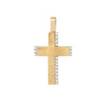 Σταυρός Χρυσός Με Λευκόχρυσο 14Κ Και Ζιργκόν
