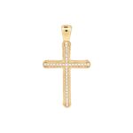 Σταυρός Γυναικείος Με Ζιργκόν Πέτρες Σε Χρυσό 14Κ
