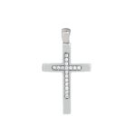 Σταυρός Λευκόχρυσος 14Κ Με Ζιργκόν Πέτρες