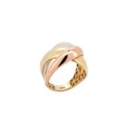 Τρίχρωμο Δαχτυλίδι Χρυσό 14Κ