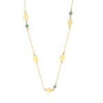 Χρυσό Κολιέ 14 Καράτια Με Τιρκουάζ Πέτρες