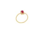 Δαχτυλίδι Ροζέτα Ρουμπίνι Με Μπριγιάν Σε Χρυσό 18Κ