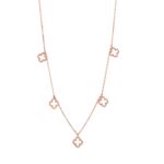 Κολιέ Ροζ Χρυσό 14Κ Με Κρεμαστά Μοτίφ