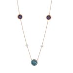 Κολιέ Ροζ Χρυσό 9Κ Με Μαργαριτάρια Και Ζιργκόν Πέτρες