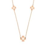 Κολιέ Με Σταυρουδάκια Ροζ Χρυσό 14Κ