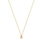 Μενταγιόν Μονόπετρο Χρυσό Με Ζιργκόν Πέτρα Και Αλυσίδα 14Κ