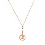 Ροζ Χρυσό Μενταγιόν Σπείρα Με Μαργαριτάρι Και Αλυσίδα 14Κ