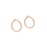 Σκουλαρίκια Ροζ Χρυσοί Κρίκοι 14Κ