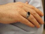 Ανδρικό Ασημένιο Δαχτυλίδι 925 Με Μαύρο Όνυχα