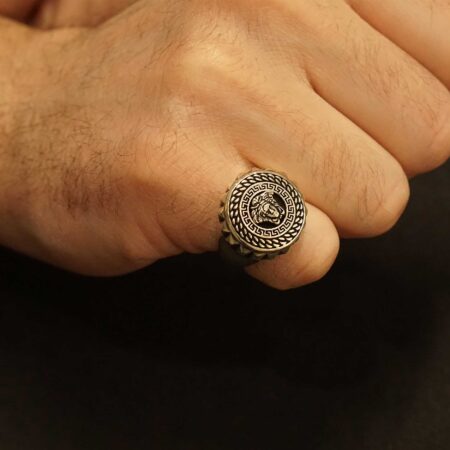 Δαχτυλίδι Σεβαλιέ Ανδρικό Σε Ασήμι 925 Με Μαύρο Oxyde