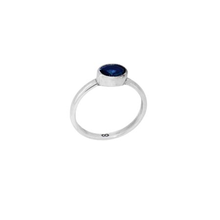 Δαχτυλίδι Με Πέτρα Μπλε Ζιργκόν Σε Ασήμι 925
