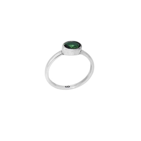 Δαχτυλίδι Με Πέτρα Πράσινη Ζιργκόν Σε Ασήμι 925