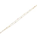 Διπλό Χρυσό Βραχιόλι Με Μπίλιες Τρίχρωμες Διαμανταρισμένες 14Κ