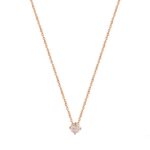 Μενταγιόν Μονόπετρο Ροζ Χρυσό 9Κ Με Ζιργκόν