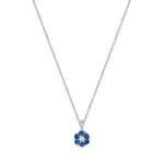 Μενταγιόν Ροζέτα Λευκόχρυσο 14Κ Με Ζιργκόν Και Αλυσίδα