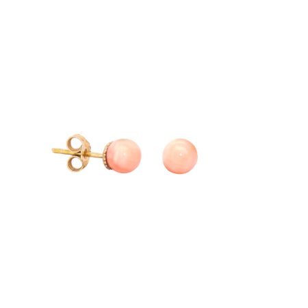 Σκουλαρίκια Με Κοράλλι Ροζ Σε Χρυσό 14Κ