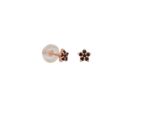 Σκουλαρίκια Με Μαύρες Πέτρες Ζιργκόν Σε Ροζ Χρυσό 14Κ