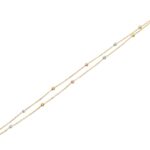 Βραχιόλι Διπλό Χρυσό 14Κ Με Τρίχρωμες Διαμανταρισμένες Μπίλιες