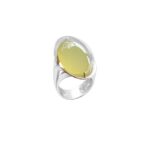 Δαχτυλίδι 18Κ Λευκόχρυσο Με Κίτρινο Αχάτη