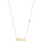 Κολιέ Μαμά Με Ματάκι Από Επιχρυσωμένο Ασήμι 925