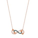 Ροζ Επίχρυσο Κολιέ Με Άπειρο Και Καρδούλες Σε Ασήμι 925