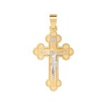 Χρυσός Σταυρός Με Τον Εσταυρωμένο Σε Λευκόχρυσο 14Κ