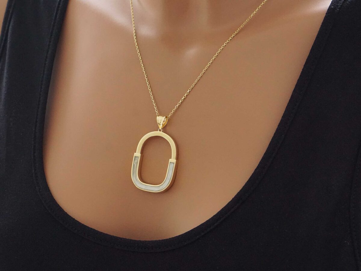 Μενταγιόν Με Mother Of Pearl Σε Χρυσό 14 Καράτια