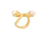 Επίχρυσο Δαχτυλίδι Με Μαργαριτάρια Σε Ασήμι 925